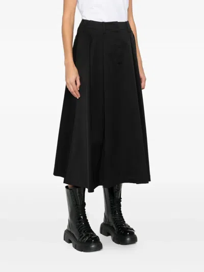 Moncler Black Pleated Skirt In Black