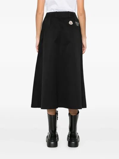 Moncler Black Pleated Skirt In Black