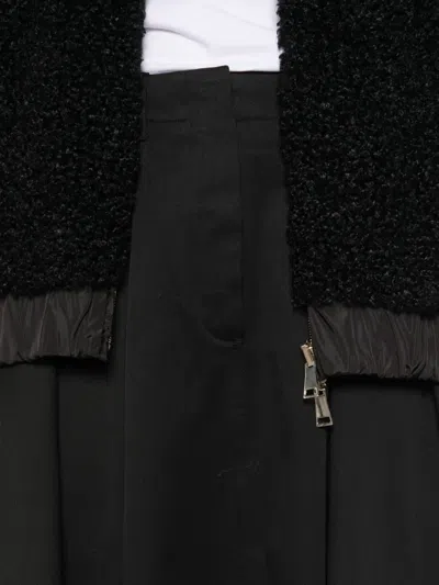 Moncler Black Pleated Skirt In Black
