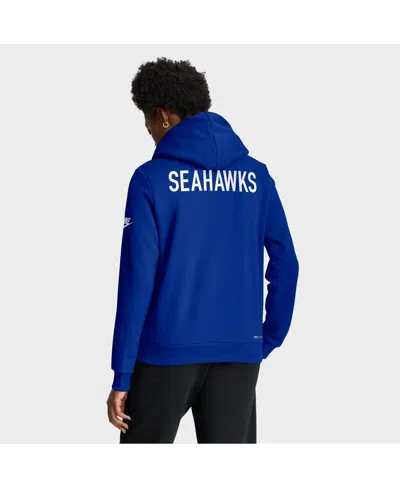 Nike Women's Royal Seattle Seahawks Throwback Sideline Standard Issue Dri-fit Hoodie In Blue