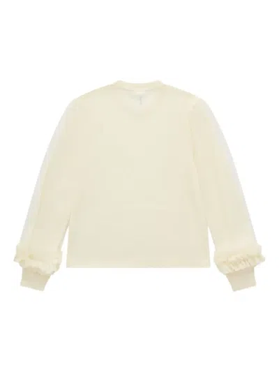 Noir Kei Ninomiya Ruffled-sleeve Sweatshirt In Neutral
