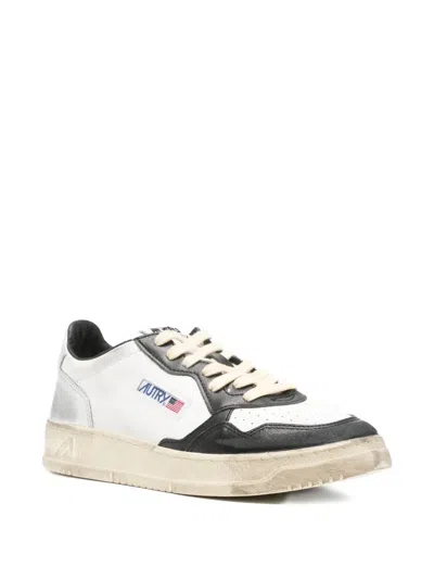 Autry Chunky White Sneakers With Textured Panels In White