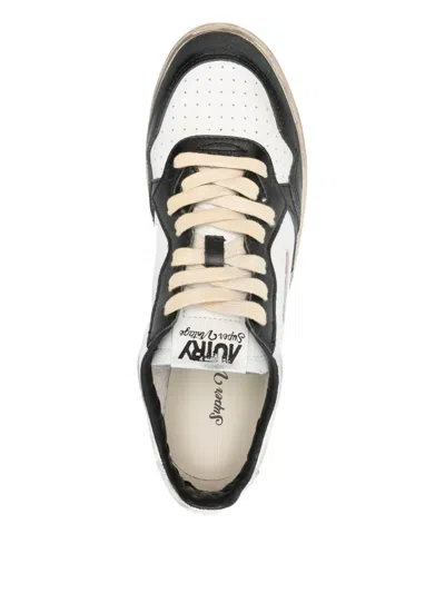 Autry Chunky White Sneakers With Textured Panels In White