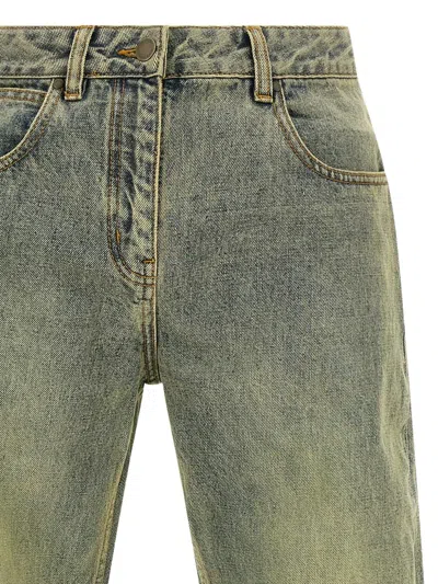 Entire Studios Lean Stonewash-effect Jeans In Green