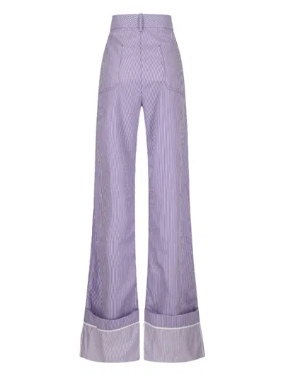 Des_phemmes Striped Trousers In Purple
