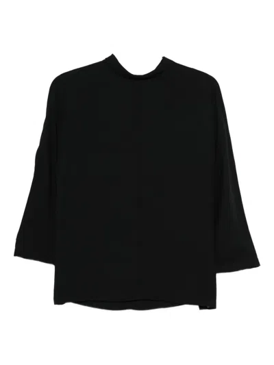 Aspesi Tie-neck Blouse In Black