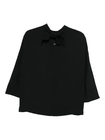 Aspesi Tie-neck Blouse In Black