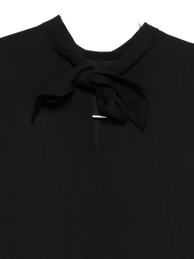 Aspesi Tie-neck Blouse In Black