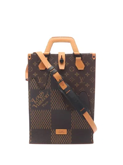 Pre-owned Louis Vuitton 2020 X Nigo Monogram Damier Ebène Giant Tote Bag In Brown