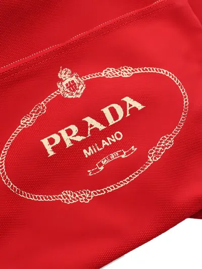 Pre-owned Prada 2010s Canvas Tote Bag In Red