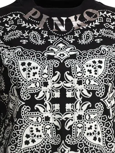 Pinko Niamey Paisley Print Cropped T-shirt In Multi