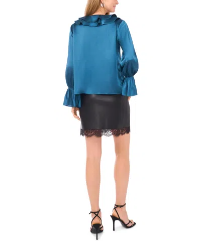 Vince Camuto Women's Ruffled V-neck Bell-sleeve Blouse In Blue