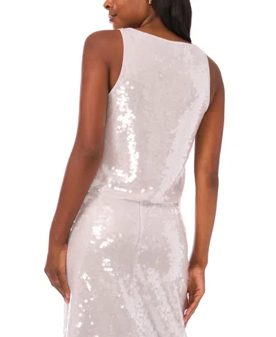 1.state Sequinned Cropped Top In Silver