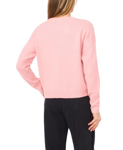 Cece Rhinestone Sweater In Pink