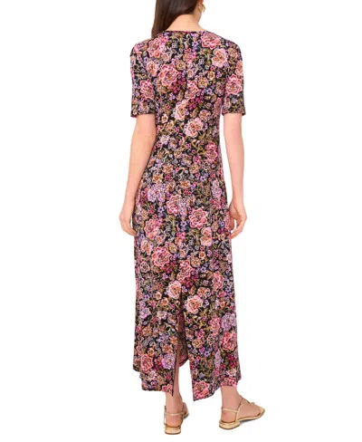 Vince Camuto Women's Floral Print Crew Neck Dress In Multi