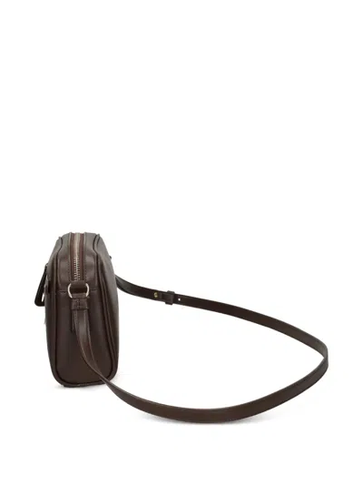 Armani Exchange Lock-detail Cross Body Bag In Brown