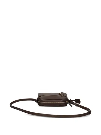 Armani Exchange Lock-detail Cross Body Bag In Brown