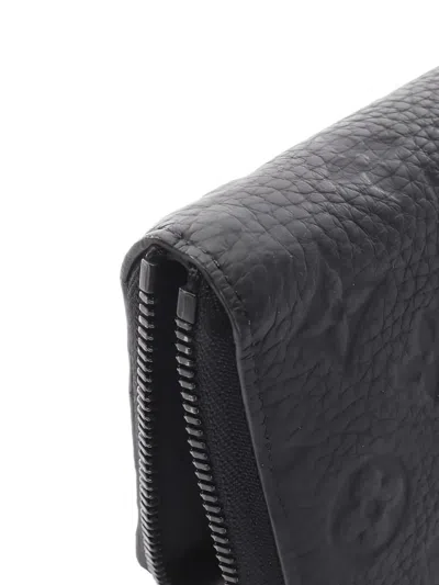 Pre-owned Louis Vuitton 2021s Monogram-pattern Leather Wallet In Black