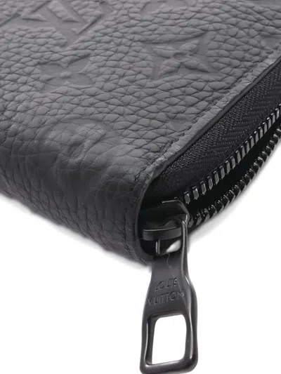 Pre-owned Louis Vuitton 2021s Monogram-pattern Leather Wallet In Black