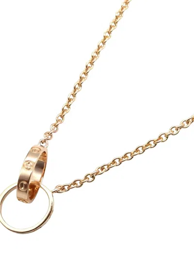 Pre-owned Cartier 2010s 18k Rose Gold Baby Love Necklace In Pink