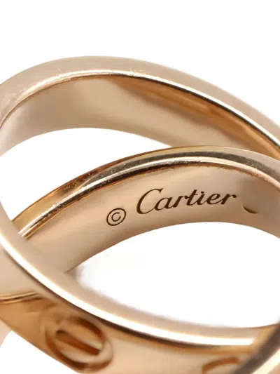 Pre-owned Cartier 2010s 18k Rose Gold Baby Love Necklace In Pink