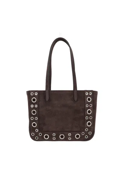 Valentino Nellcote Mirror-embellished Suede Mini Tote Bag