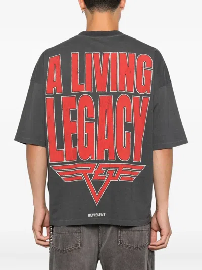 Represent Living Legacy Graphic Print T-shirt In Gray