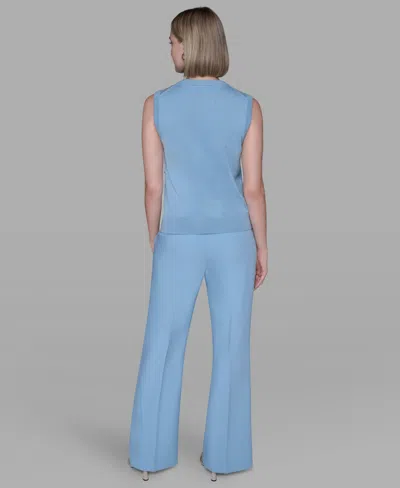 Karl Lagerfeld Women's Round Neck Top In Blue