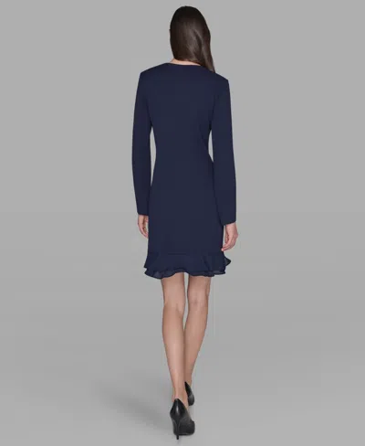 Karl Lagerfeld Women's Double-breasted Jacket Dress In Blue