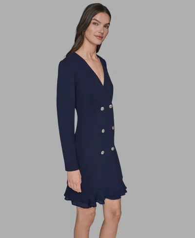Karl Lagerfeld Women's Double-breasted Jacket Dress In Blue