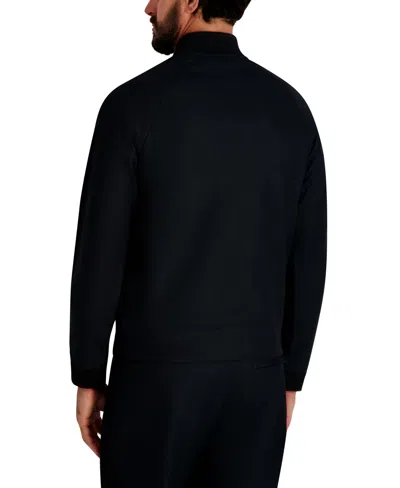 Karl Lagerfeld Men's Logo Patch Track Bomber Jacket In Black