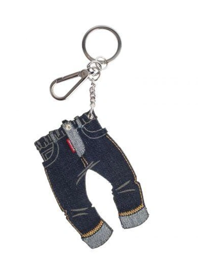 Shop Dsquared2 Jeans Keychain In Blu