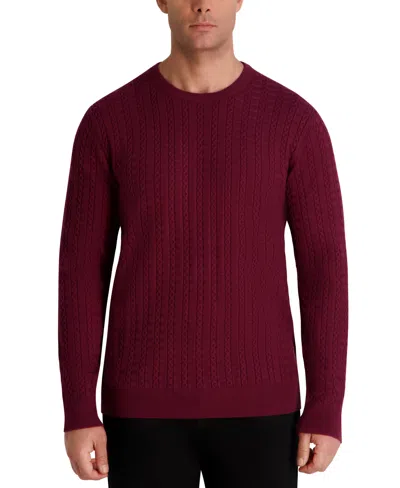 Karl Lagerfeld Men's Crewneck Sweater In Burgundy