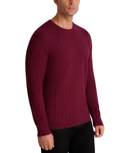 Karl Lagerfeld Men's Crewneck Sweater In Burgundy