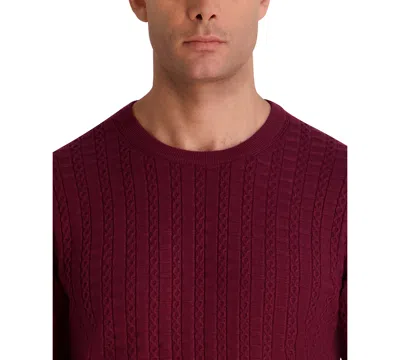 Karl Lagerfeld Men's Crewneck Sweater In Burgundy