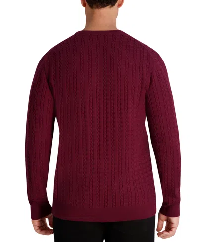 Karl Lagerfeld Men's Crewneck Sweater In Burgundy