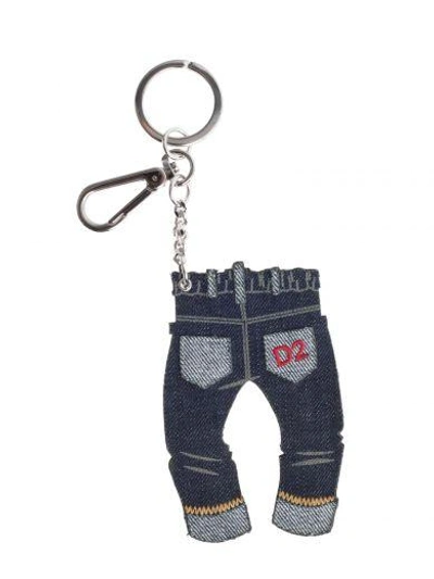 Shop Dsquared2 Jeans Keychain In Blu