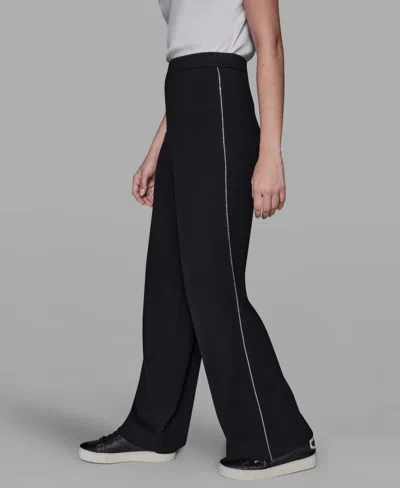Karl Lagerfeld Women's Embellished Pull-on Pants In Black