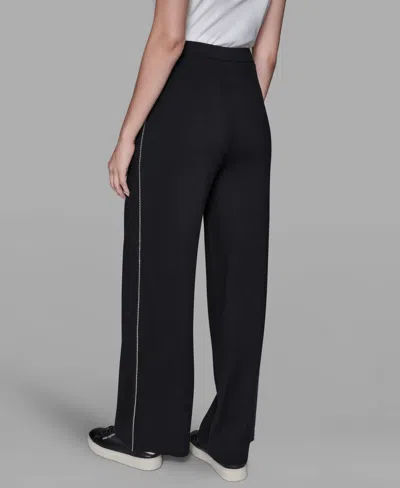 Karl Lagerfeld Women's Embellished Pull-on Pants In Black
