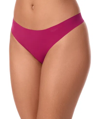 Dkny Litewear Cut Anywear Logo Thong Underwear-dk5026 In Purple