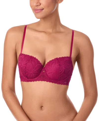 Dkny Women's Lace Deco Balconette Bra Dk7555 In Purple