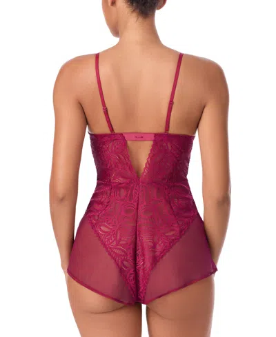 Dkny Women's Deco Lace Romper Chemise- Dk7559 In Purple