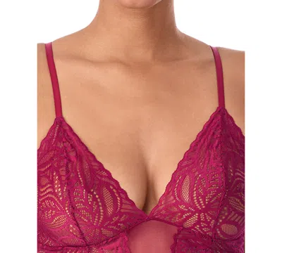 Dkny Women's Deco Lace Romper Chemise- Dk7559 In Purple