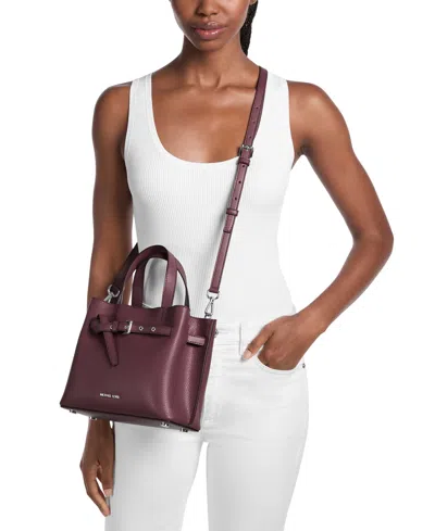 Michael Kors Emilia Small Satchel In Burgundy