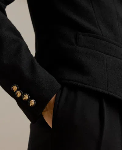 Ralph Lauren Women's Collared Long Sleeve Jacket In Black