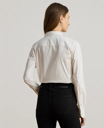 Ralph Lauren Womens Logo Detail Point Collar Shirt P Xs Xxl In White
