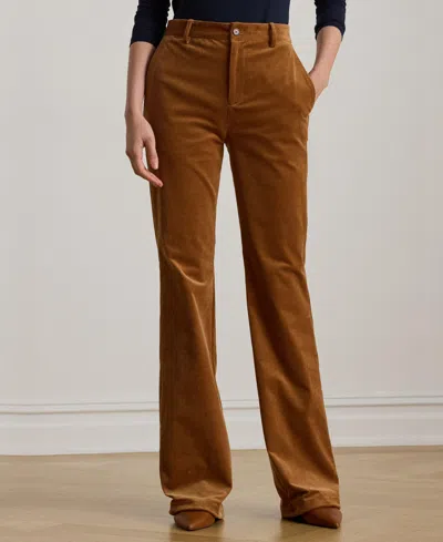 Ralph Lauren Women's High Rise Corduroy Flare Pants In Brown