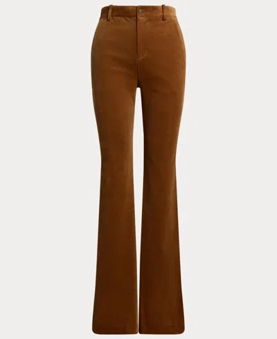 Ralph Lauren Women's High Rise Corduroy Flare Pants In Brown