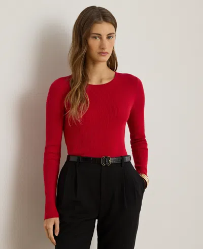 Ralph Lauren Petite Crew Neck Sweater In Red