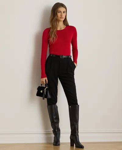 Ralph Lauren Petite Crew Neck Sweater In Red